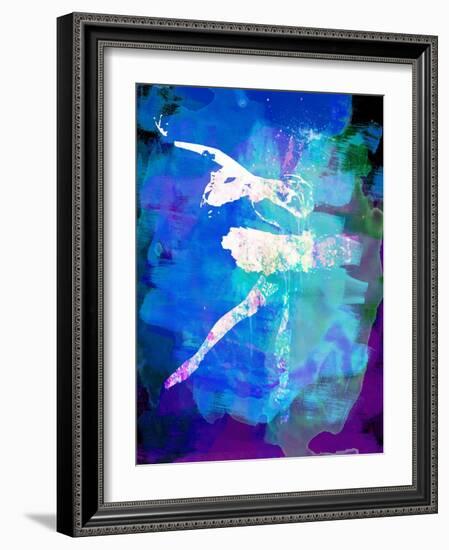 White Ballerina Watercolor-Irina March-Framed Art Print