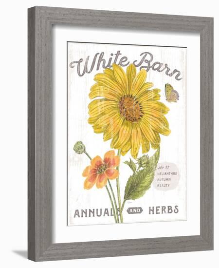 White Barn Flowers I-Sue Schlabach-Framed Art Print