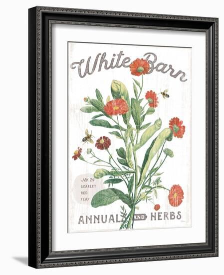 White Barn Flowers IV-Sue Schlabach-Framed Art Print