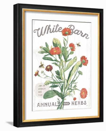 White Barn Flowers IV-Sue Schlabach-Framed Art Print