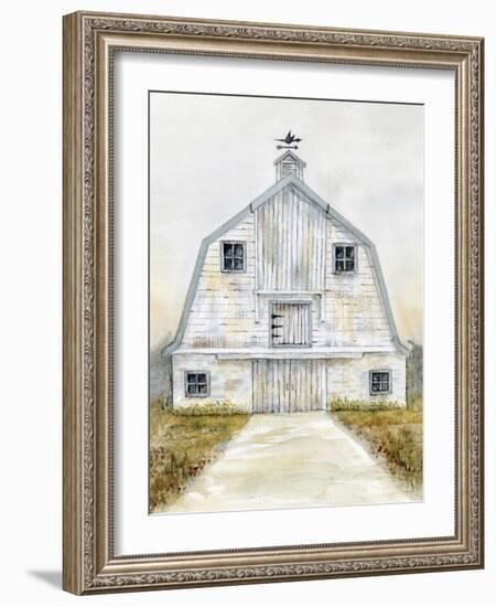 White Barn Gray Trim 1-Patti Bishop-Framed Art Print