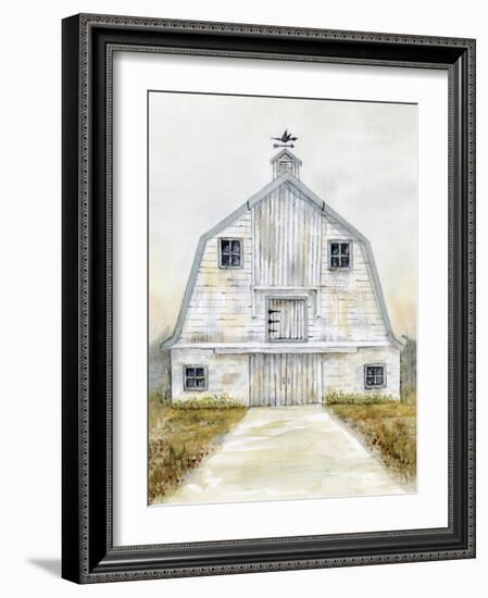White Barn Gray Trim 1-Patti Bishop-Framed Art Print