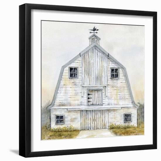 White Barn Gray Trim 2-Patti Bishop-Framed Art Print