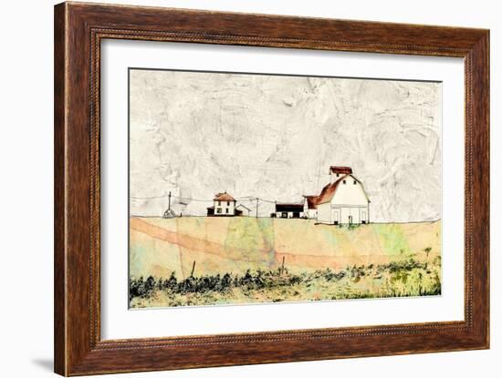 White Barn in the Field-Ynon Mabat-Framed Art Print