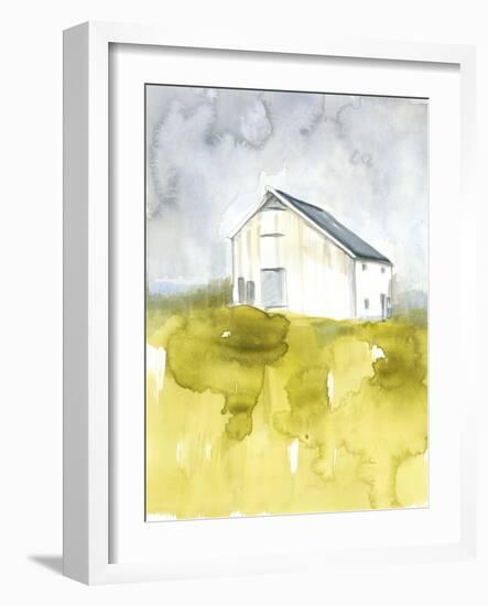 White Barn on Citron I-Jennifer Goldberger-Framed Art Print