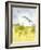 White Barn on Citron I-Jennifer Goldberger-Framed Art Print