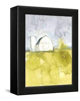 White Barn on Citron II-Jennifer Goldberger-Framed Stretched Canvas