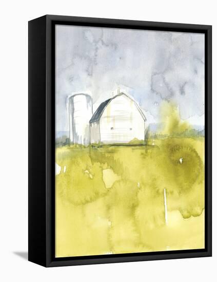 White Barn on Citron II-Jennifer Goldberger-Framed Stretched Canvas