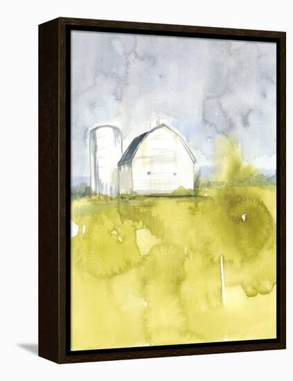 White Barn on Citron II-Jennifer Goldberger-Framed Stretched Canvas