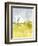 White Barn on Citron II-Jennifer Goldberger-Framed Art Print