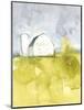 White Barn on Citron II-Jennifer Goldberger-Mounted Art Print