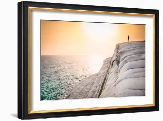 White Beach. Scala Dei Turchi in Sunset on Sicily, Italy.-Aleksandar Todorovic-Framed Photographic Print