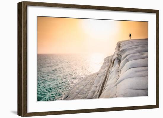 White Beach. Scala Dei Turchi in Sunset on Sicily, Italy.-Aleksandar Todorovic-Framed Photographic Print