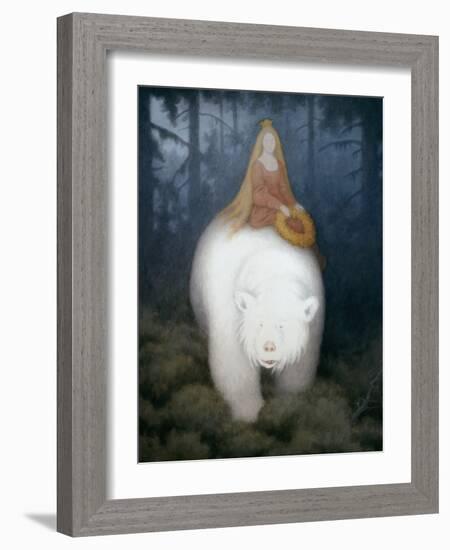 White Bear King Valemon, 1912 watercolor on paper-Theodor Severin Kittelsen-Framed Giclee Print