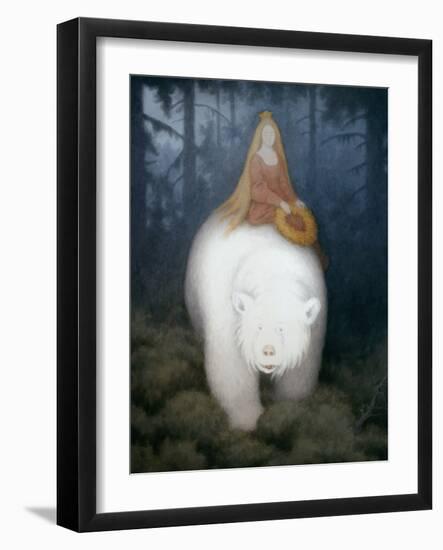 White Bear King Valemon, 1912 watercolor on paper-Theodor Severin Kittelsen-Framed Giclee Print