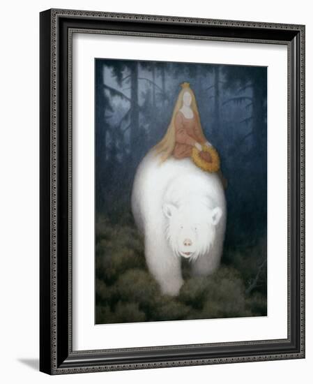 White Bear King Valemon, 1912 watercolor on paper-Theodor Severin Kittelsen-Framed Giclee Print