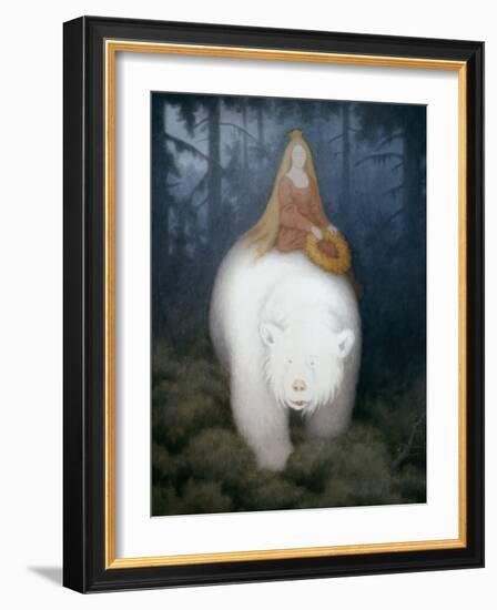 White Bear King Valemon, 1912 watercolor on paper-Theodor Severin Kittelsen-Framed Giclee Print