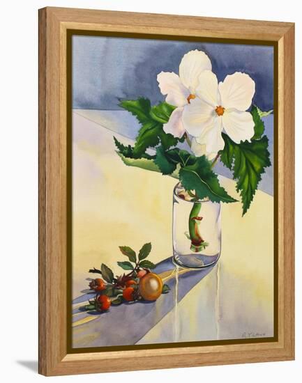 White Begonia and Rosehips-Christopher Ryland-Framed Premier Image Canvas