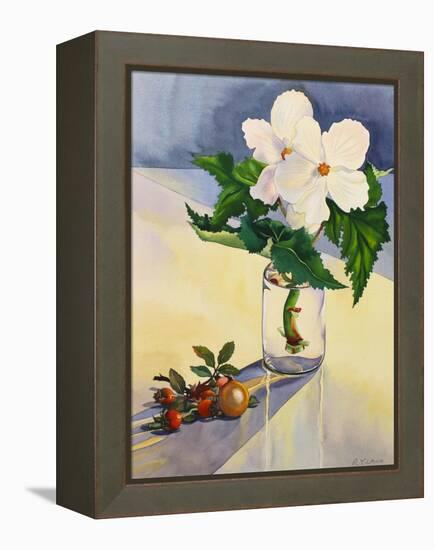 White Begonia and Rosehips-Christopher Ryland-Framed Premier Image Canvas