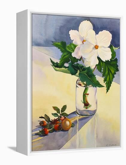 White Begonia and Rosehips-Christopher Ryland-Framed Premier Image Canvas