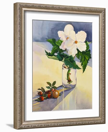 White Begonia and Rosehips-Christopher Ryland-Framed Giclee Print