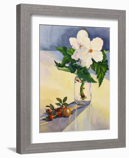 White Begonia and Rosehips-Christopher Ryland-Framed Giclee Print