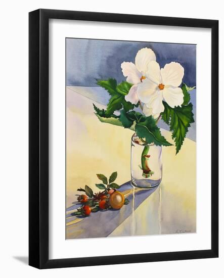 White Begonia and Rosehips-Christopher Ryland-Framed Giclee Print