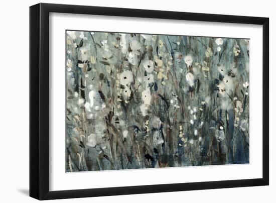 White Blooms with Navy I-Tim O'toole-Framed Art Print