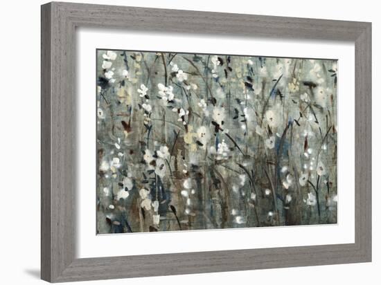 White Blooms with Navy II-Tim O'toole-Framed Premium Giclee Print