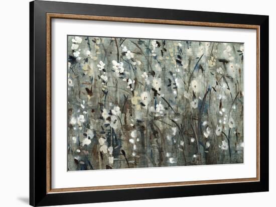 White Blooms with Navy II-Tim O'toole-Framed Premium Giclee Print