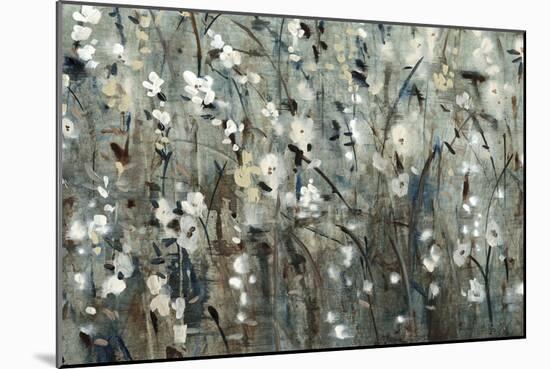 White Blooms with Navy II-Tim O'toole-Mounted Art Print