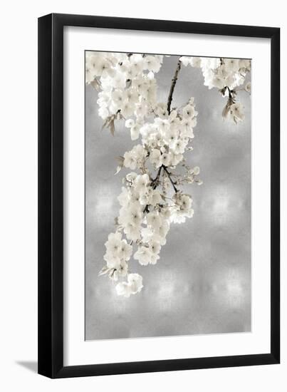 White Blossoms on Silver II-Kate Bennett-Framed Art Print