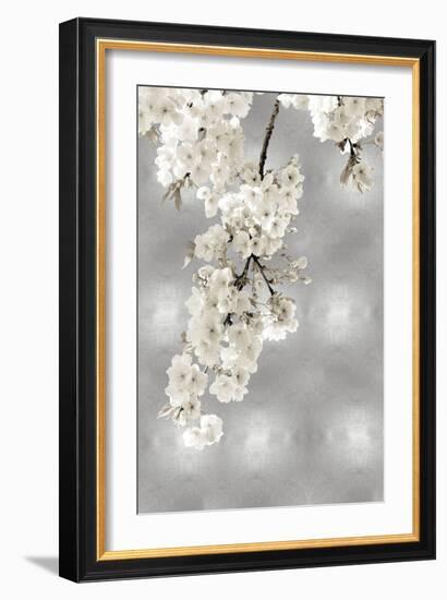 White Blossoms on Silver II-Kate Bennett-Framed Art Print