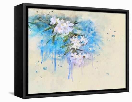 White Blossoms-Chris Vest-Framed Stretched Canvas