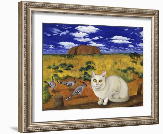 White Blue Russian in Front of Ayer's Rock-Isy Ochoa-Framed Giclee Print