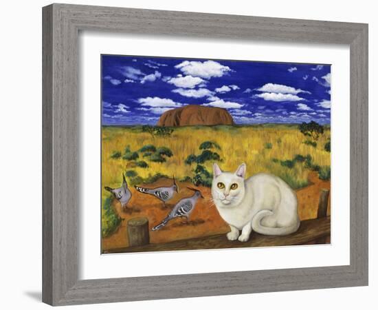 White Blue Russian in Front of Ayer's Rock-Isy Ochoa-Framed Giclee Print