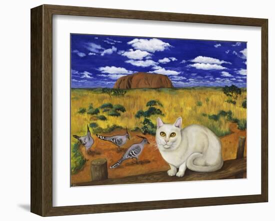 White Blue Russian in Front of Ayer's Rock-Isy Ochoa-Framed Giclee Print