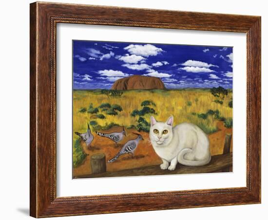 White Blue Russian in Front of Ayer's Rock-Isy Ochoa-Framed Giclee Print