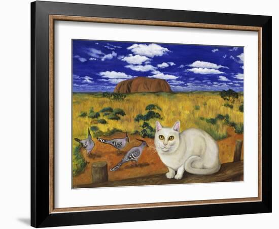 White Blue Russian in Front of Ayer's Rock-Isy Ochoa-Framed Giclee Print