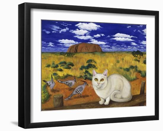 White Blue Russian in Front of Ayer's Rock-Isy Ochoa-Framed Giclee Print