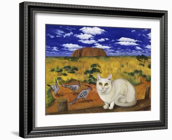 White Blue Russian in Front of Ayer's Rock-Isy Ochoa-Framed Giclee Print