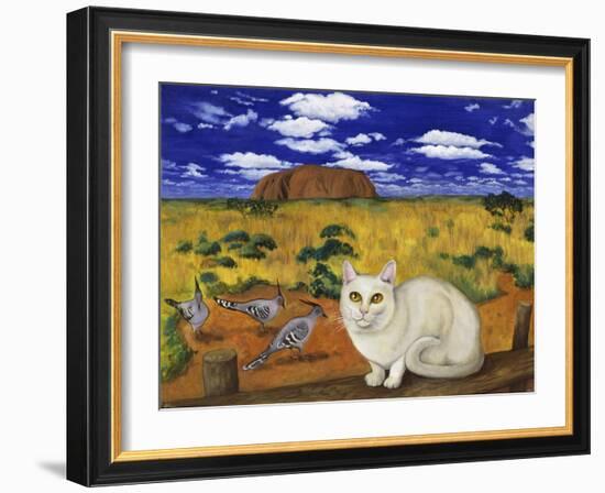 White Blue Russian in Front of Ayer's Rock-Isy Ochoa-Framed Giclee Print