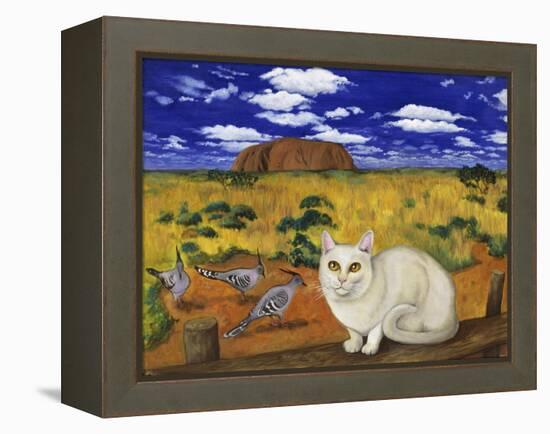 White Blue Russian in Front of Ayer's Rock-Isy Ochoa-Framed Premier Image Canvas