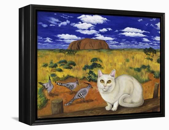 White Blue Russian in Front of Ayer's Rock-Isy Ochoa-Framed Premier Image Canvas