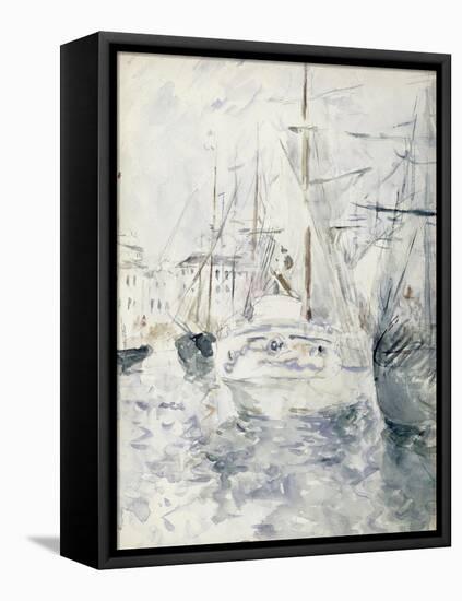 White Boat in the Port, Nice, 1881 (W/C on Paper)-Berthe Morisot-Framed Premier Image Canvas