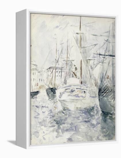 White Boat in the Port, Nice, 1881 (W/C on Paper)-Berthe Morisot-Framed Premier Image Canvas