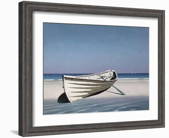 White Boat on Beach-Zhen-Huan Lu-Framed Photographic Print