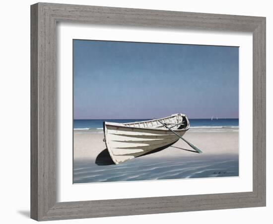 White Boat on Beach-Zhen-Huan Lu-Framed Photographic Print