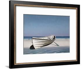 White Boat on Beach-Zhen-Huan Lu-Framed Photographic Print