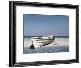 White Boat on Beach-Zhen-Huan Lu-Framed Photographic Print